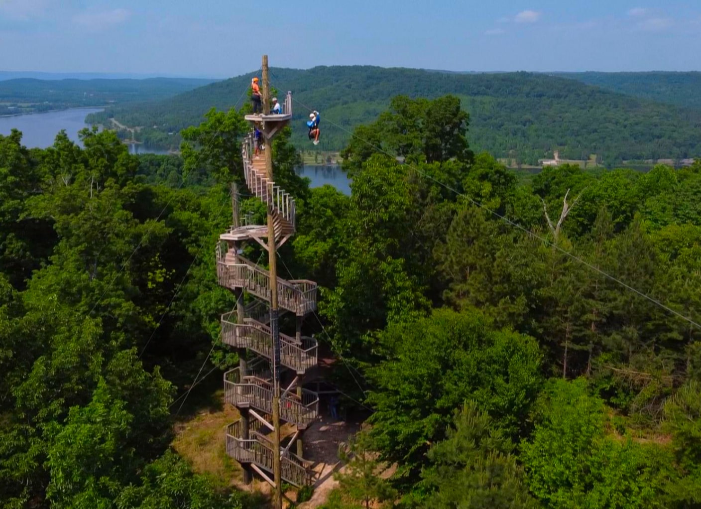 zipline tower at lake Guntersville